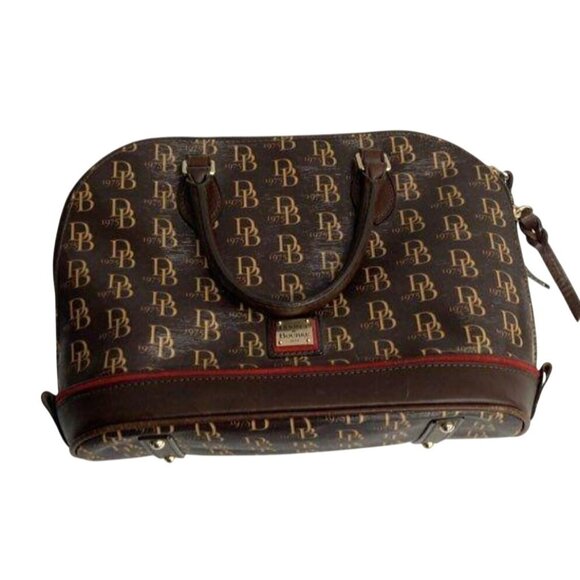 Dooney & Bourke 1975 Signature Brown Purse - Picture 1 of 6